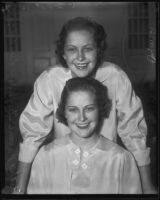 Ruth and Naomi Stevenson of San Diego, chosen "Miss Presidents", San Diego, 1935