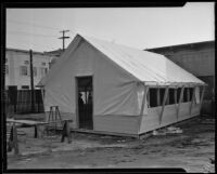 Exterior view of one of the tents used for a classroom, Los Angeles, 1935