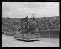 Sixty-Eighth Street School students on float, Shriners' parade, Los Angeles Memorial Coliseum, Los Angeles, 1925