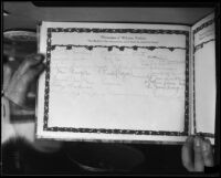 Guest book of Dr. Leonard Siever, 1933