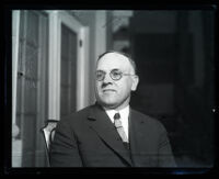 Harry C. Smith at the time that he testified for a legislative committee investigating Superior Judge Carlos S. Hardy, Los Angeles, 1929