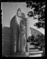 Know Your City No.18 Muse of Music, Dance, Drama statuary at entrance to the Hollywood Bowl, Calif