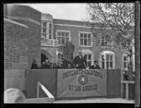 Governor Rolph speaks during the dedication of UCLA's Kerckhoff Hall, Los Angeles, 1931