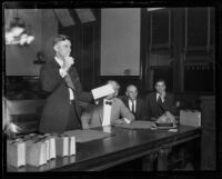 Courtroom scene at Madalynne Obenchain trial, Los Angeles, ca. 1921