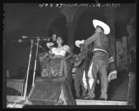 Helia Cassanova performing during Mexican Independence Day in Los Angeles City Hall, 1947