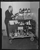 Major Ronald M. Harris after liquor raid, Los Angeles, 1935