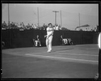 Henri Cochet, French tennis champion, playing at the Pacific Southwest Tennis Championships, Los Angeles, 1928