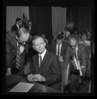 Jack Kurschke seated in the courtroom during his trial, Los Angeles, 1967