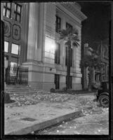 Damaged institutional or commercial building after the Long Beach earthquake, Southern California, 1933