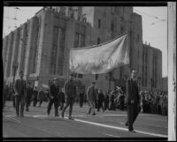 Armistice Day Parade outside of the Los Angeles Times building, Los Angeles, 1937