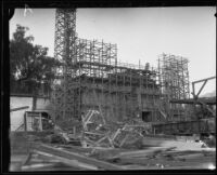 Santa Barbara Mission under restoration, Santa Barbara, 1926