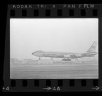 Air Force One landing in Los Angeles with President Johnson on board, 1967