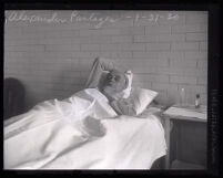 Alexander Pantages lying in a jail hospital bed, Los Angeles, 1930