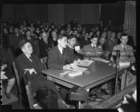 Japanese American Anti-Axis Committee members testify before the Tolan Committee