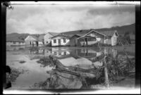 Flooded area with homes surrounded by water following the failure of the Saint Francis Dam, Santa Paula (Calif.), 1928