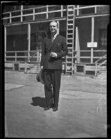 Gyles Isham upon arrival, Los Angeles, 1935