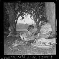 Pasadena junior golf tournament champion Sue Lance and runner-up Jane Bastanchury, Calif., 1964