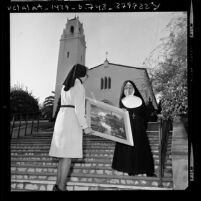 Sister Ignatia, one of Mount St. Mary's College founding members in Los Angeles, Calif., 1975