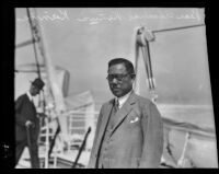 Admiral Kenwa Kanna on board the liner City of Honolulu, Los Angeles, 1927