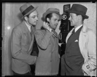 Ron Steele, Jack Gardner, and Charles Walden, who were arrested for associating with Jim Timony’s “indecent show”, Los Angeles, 1936