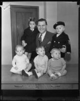 Juvenile Court judge Samuel R. Blake and five children, [Los Angeles?], 1932