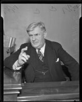 Dr. Briegleb on the witness stand, Los Angeles, 1930s