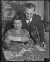 Bernard J. Parchman and Evelyn Fichman review Mary Kinne's savings, Los Angeles, 1934