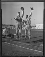 Art "Tillie" Shafer and Zeb Terry at Gilmore Stadium, Los Angeles, 1936