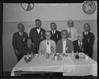 Japanese-american Pioneers at at the banquet at the Kawafuku Cafe for the 2nd annual Nisei Festival, Los Angeles, 1935