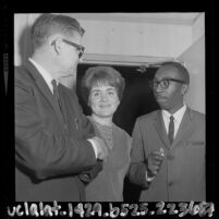 Author John Howard Griffin with Terry LaFrance and Dave Fulton Valley State College, Calif., 1964