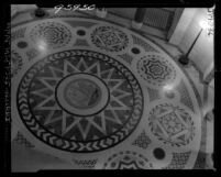 Know Your City No.35 Overhead view of the mosaic floor of the Los Angeles City Hall rotunda