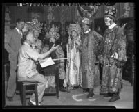 Members of China City theater troop in costume Los Angeles, circa 1939