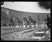 Paavo Nurmi racing against the Sherman School at the Coliseum, Los Angeles, 1925