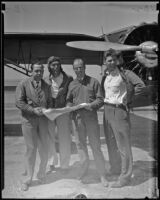 Aviators Ely Barlow, Henry Bakes, Bob Blair, and Gus Pitcairn, 1935