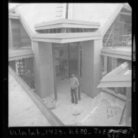 Wilt Chamberlain amid construction of his house in Bel-Air, Calif., 1971