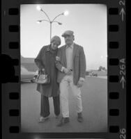 Undercover police officers Janet Penna and Mark Mooring in disguises on streets of Venice, Calif., 1976