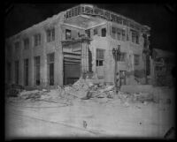 Building heavily damaged by the Long Beach earthquake, Southern California, 1933