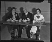 Charles C. Chapman and Marie Morrow at Chapman College's Founders Day, Los Angeles, 1936