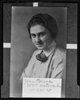 Jean Peirce, Los Angeles policewoman, charged with manslaughter, Los Angeles, 1935 (copy photo)