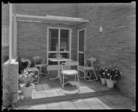 Terrace of a $10,000 model house at the Los Angeles National Housing Exposition, Los Angeles, 1935