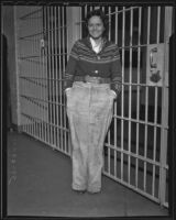 Unemployed 21-year old Doreene Peterson was arrested for evading train fares, Los Angeles, 1935