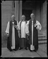 Bishop Robert B. Gooden, Dr. George Davidson, and Bishop William Bertrand Stevens, Los Angeles, 1930s