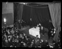 Vice-President Charles Curtis and his sister Dolly Gann at a reception, Los Angeles 1932