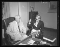 Barbara Payton and District Attorney S. Ernest Roll, Los Angeles, 1951