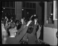 Los Angeles Railway strikers and sympathizers, Downtown Los Angeles, 1934