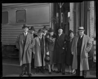 Mitchell Hepburn, Prime Minister of Ontario, Canada, leaves for Australia, Los Angeles, 1939