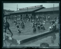Boys swimming at the Municipal Pool, Los Angeles, 1920s
