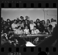 Rosalio Munoz speaks at a press conference, East Los Angeles, 1970