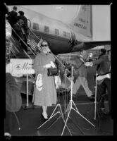 Grace Kelly boarding an American Airlines plane, Los Angeles, 1956