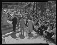 Seated crowd at the annual Iowa Association picnic at Bixby Park, Long Beach, 1935